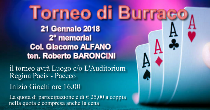 Torneo di  BURRACO  2° Memorial - Alfano - Baroncini